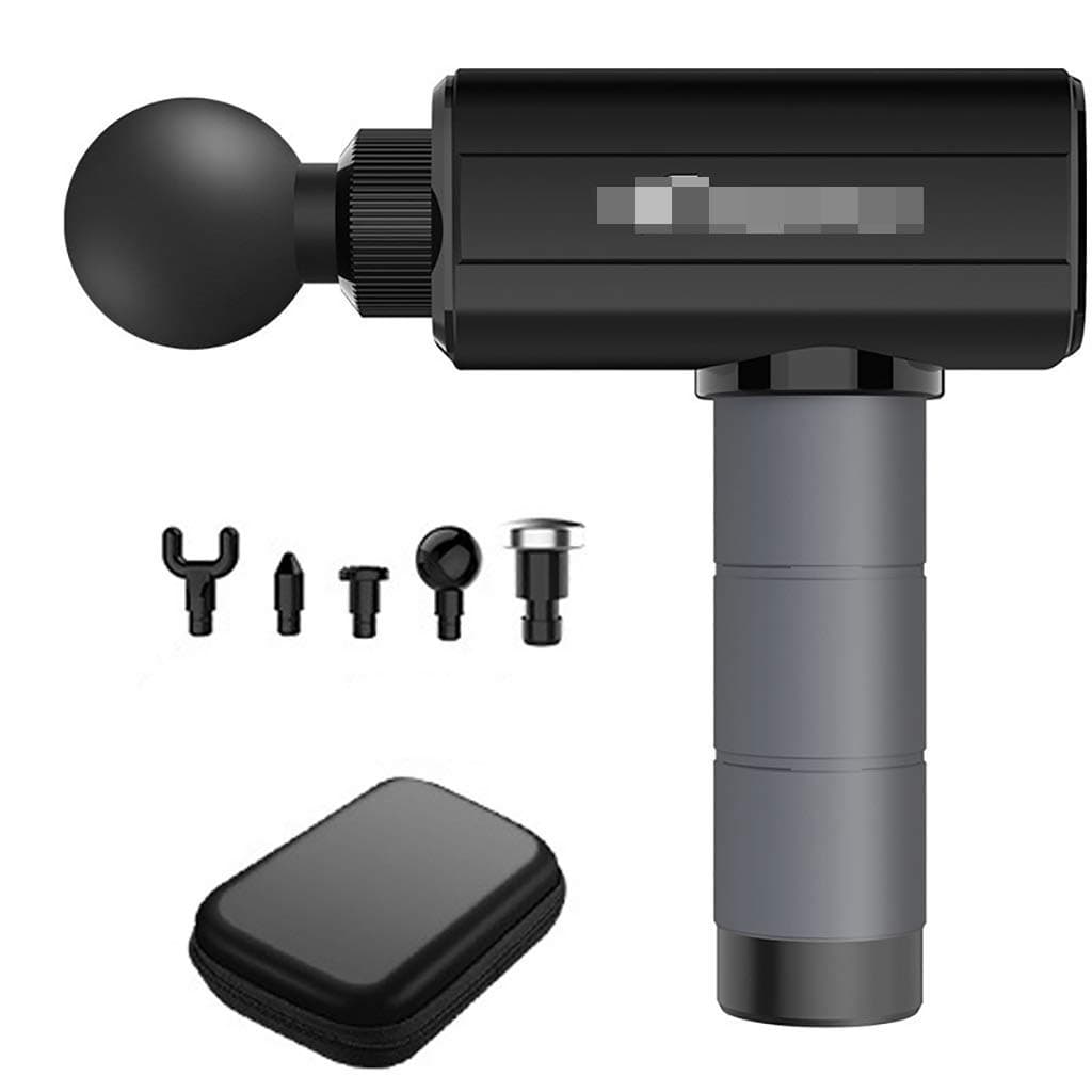 Muscle massage gun, body massage film gun, sports muscle activation, deep relaxation, strong vibration massage gun, 4 press (Color : Black)