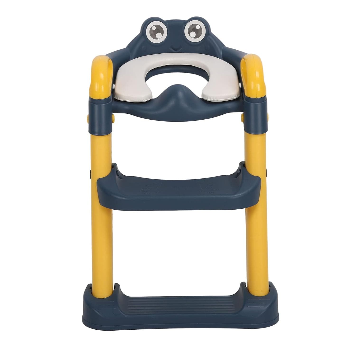 Cryfokt Kids Step Stool Potty Training Toilet Prevent Slip with Foldable Ladder Frame, Soft PVC Material (Yellow)
