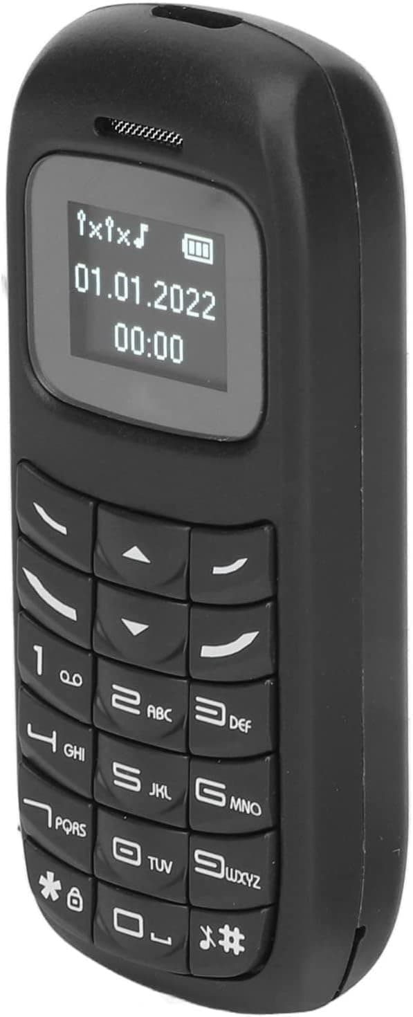 Mini Mobile Phone, Unlocked Mobile Phone 0.66 Inch Screen Dual SIM Card Dual Standby Multifunctional Low Radiation 2G Network Bluetooth (Black)