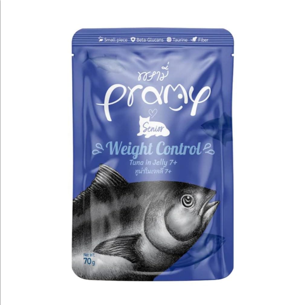 Weight Control Cat Wet Food with Tuna in Jelly for Seniors 7+ - 12 Pouches*70g