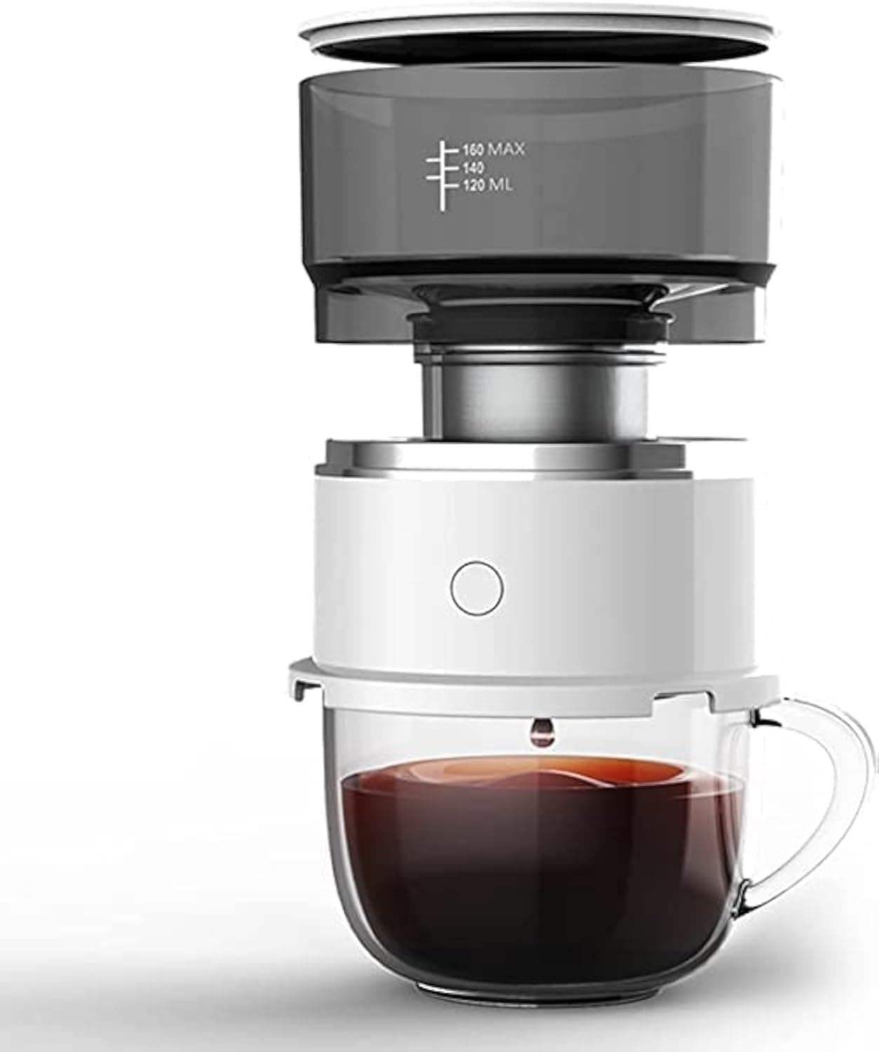 Coffee Maker, Portable Coffee Maker, One-Touch Pour Over Drip Coffee Maker, with Stainless Steel Filter, Reusable Filter, for Travel, Camping, Office, Home