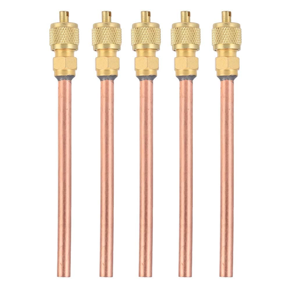 5 قطع من صمام فحص الثلاجة، صمامات تعبئة مكيف الهواء أحادية الاتجاه HS-110، قلب الصمام + طريقة ختم حلقة مطاطية للحام