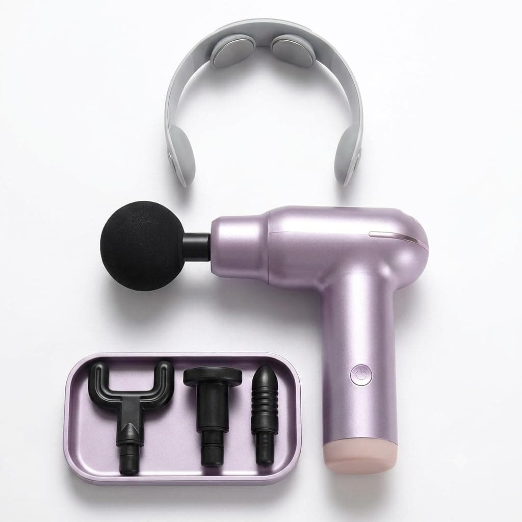 2 in 1 Complete Massage Set (Electric Muscle Massage Gun + Neck and Shoulder Massager) in Luxury Gift Box - for Body Pain Relief, Relaxation, Perfect Gift for Occasions