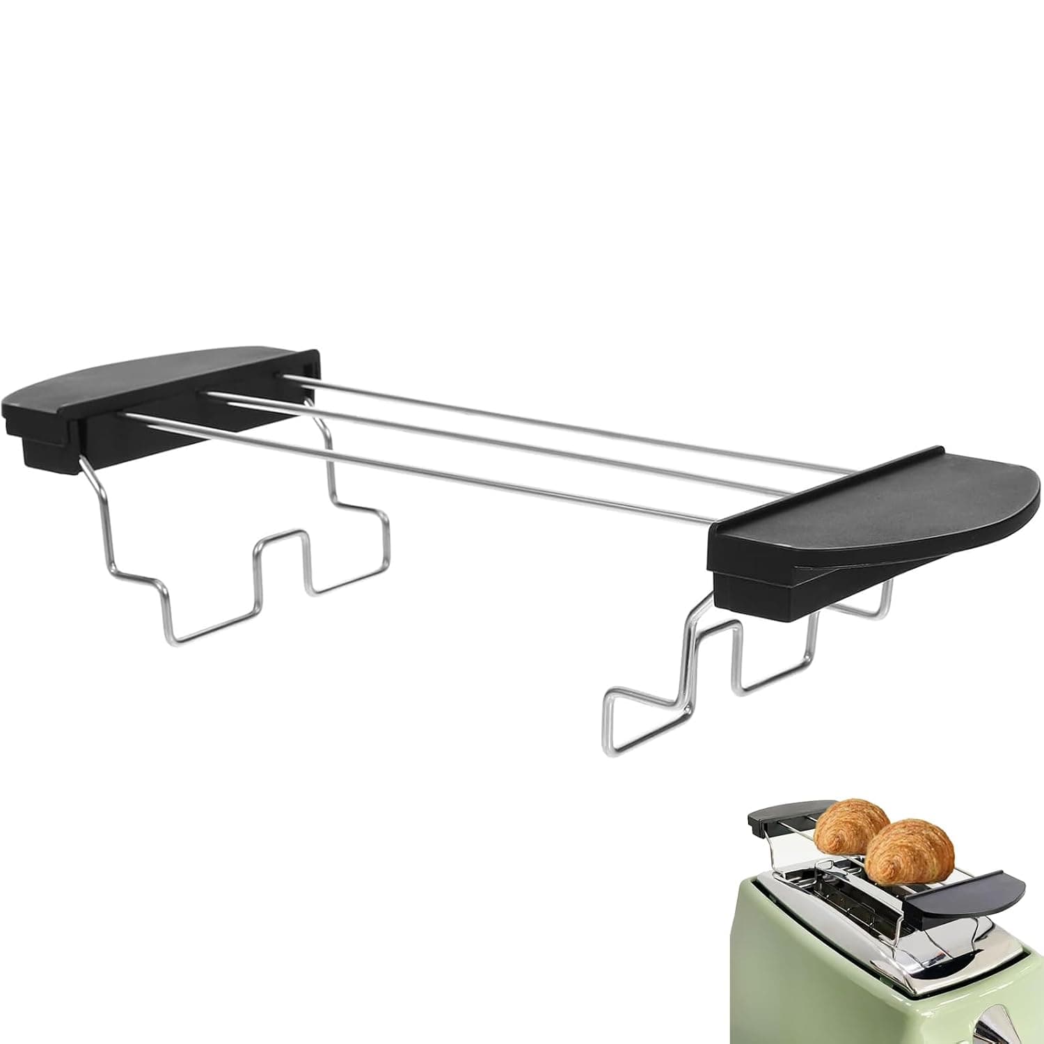 Stainless Steel Toaster Warming Rack, Stainless Steel Toast Rack, Foldable, Can Be Used for Cooling Bread, Stainless Steel Accessories for Keeping Warm and Heating Rolls and Sandwiches in a