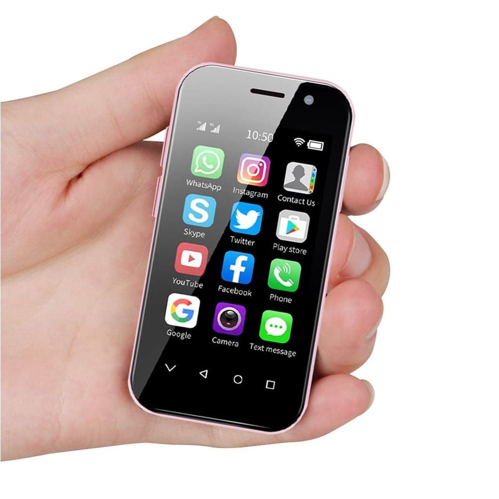 هاتف ذكي صغير 4G غير مقفل، 3.0 انش ثنائي شرائح الاتصال رباعي النواة، هاتف صغير ممتاز للاطفال، هاتف محمول صغير للطلاب، 2+16 جيجا (بينك)