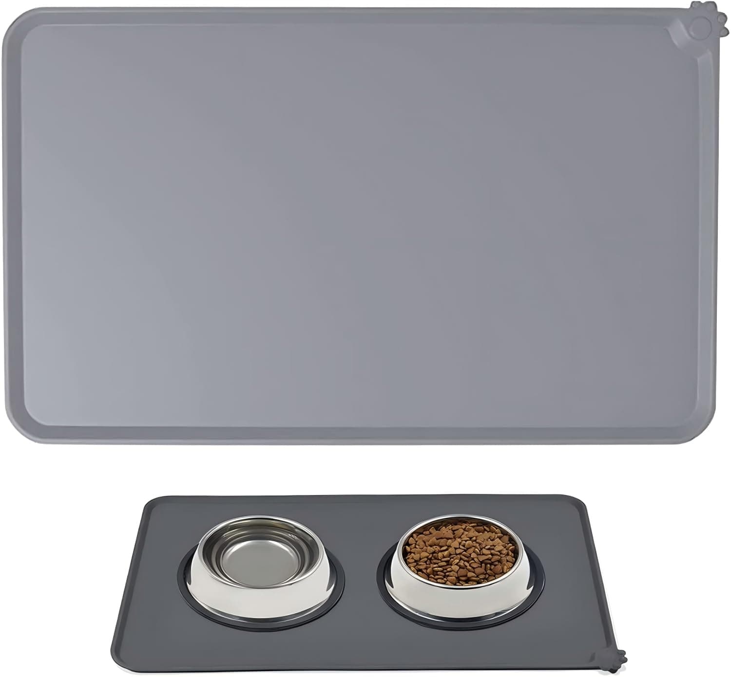 Nyganmelloz Pet Food Mat,Dog Silicone Bowl Mat,Cat Feeding Mat,Waterproof Dog Cat Mat Pet Placemat Premium Silicone FDA Grade Non-stick Non Slip Anti Spill Easy Clean