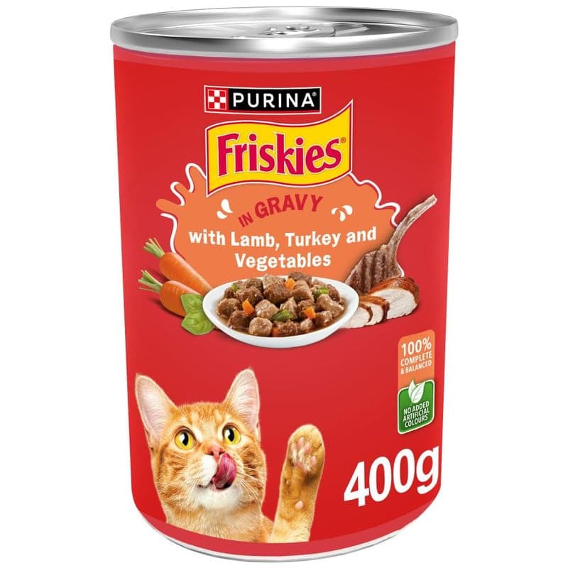 Purina Friskies Lamb, Turkey and Vegetables in Gravy Wet Cat Food 400g