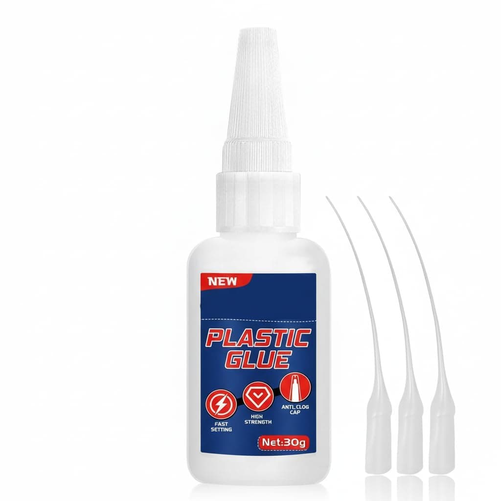 Super Glue for Plastic, Heavy Duty Super Strong Clear Glue, Waterproof Heat Resistant Adhesive for Plastic Bonding, Repair, ABS, PVC, PLA,3D Printing, Acrylic, Nylon, Vinyl, Toys, Models, DIY Kits