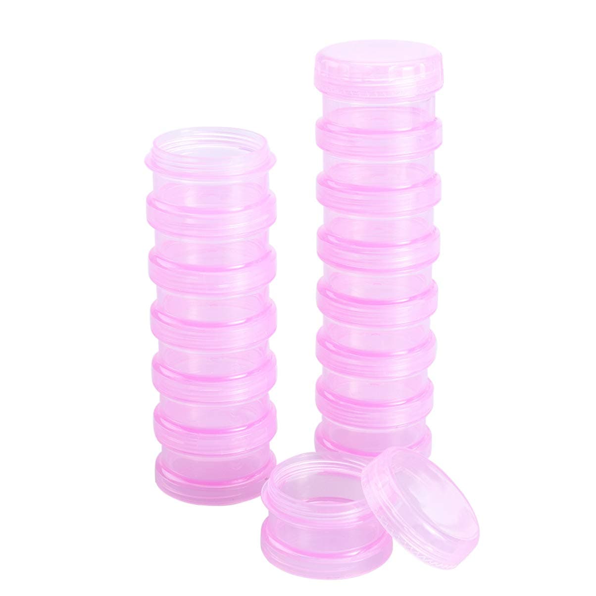Weekly Pill Containers Stackable Vitamins Supplements Medications Holder Organizer Cosmetic Containers with Lids (Random Color) 2 PCS