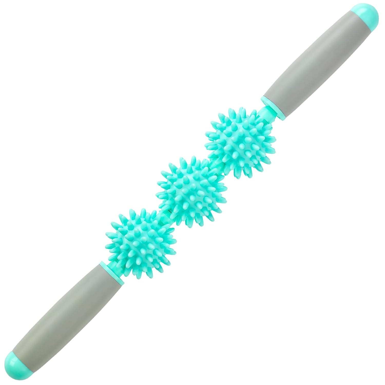 Fascia Muscle Roller Stick, Cellulite Massager Tool, Deep Tissue Massage Roller for Neck, Back, Legs, Arms and Body, 3 Ball Trigger Point Massage Tool for Muscle Relaxation