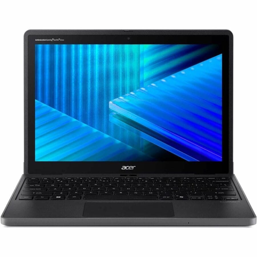 Acer TravelMate B3 Spin 12 TMB312RN-31 -C86V .2" Touchscreen Convertible in 1 Notebook - WUXGA - 60 Hz - Intel N150-4 GB - 128 Flash Memory - English Keyboard - Black