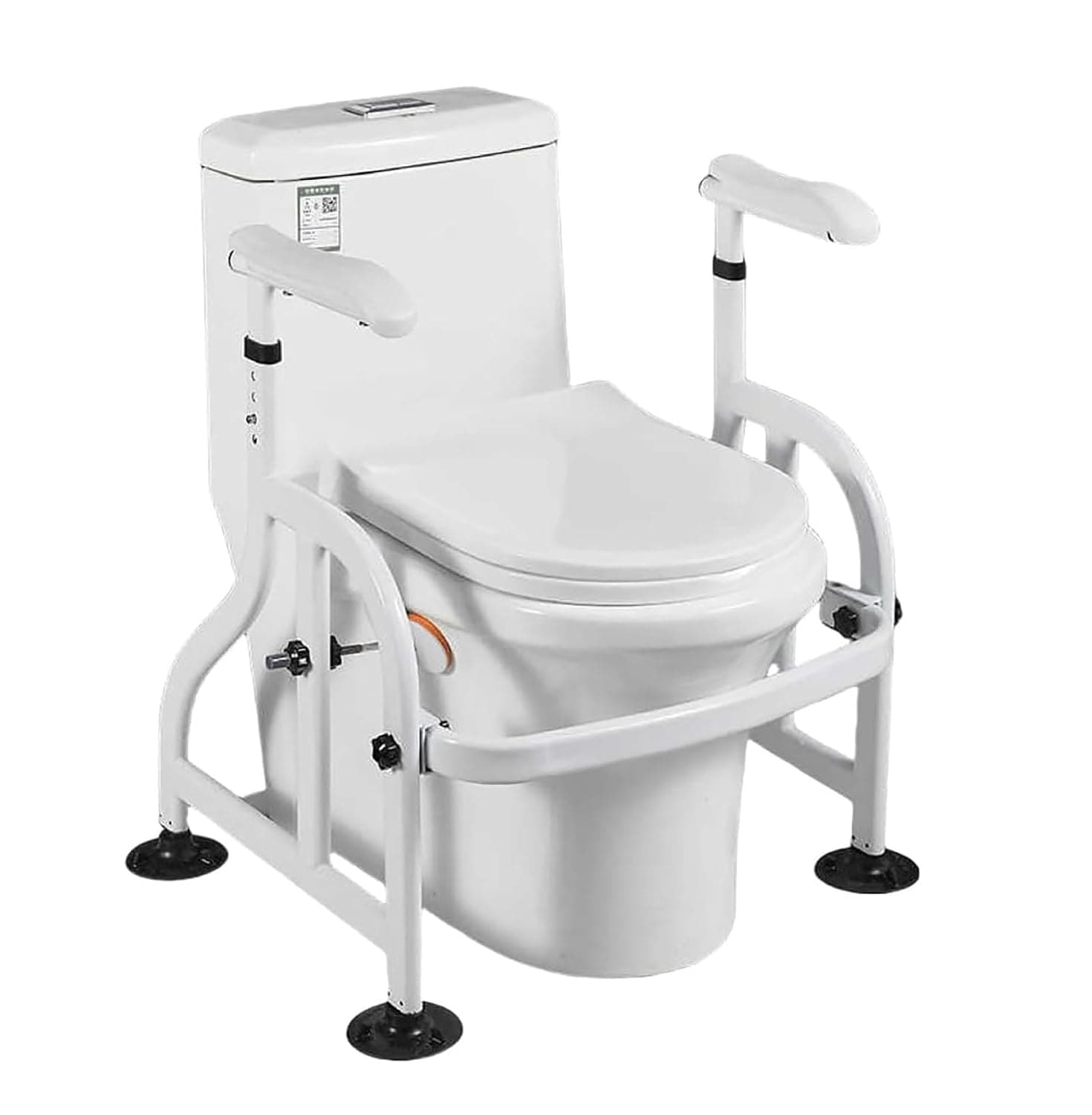 Toilet Safety Rails, Adjustable Height Toilet Safety Frame with Arms,Stand Alone Toilet Grab Bars for The Elderly, Pregnant Woman, Weight Capacity 330 IBS