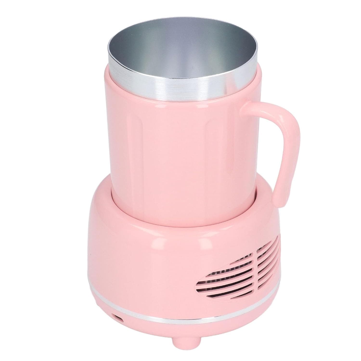 12W 2 in 1 Electric Cooler Warmer Cup Fast Cooling Heating with Curved Handle for Office Home Beach (Pink)