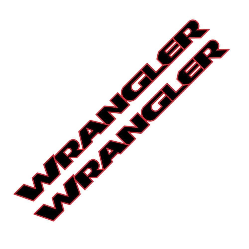 AUTO-PART - For Jeepss WRANGLERs JK JL TJ Unlimited Car Hood Side Stickers Motor DIY VINYLs Film Bonnet Decals Auto Exterior Tuning Accessories (Black Red)
