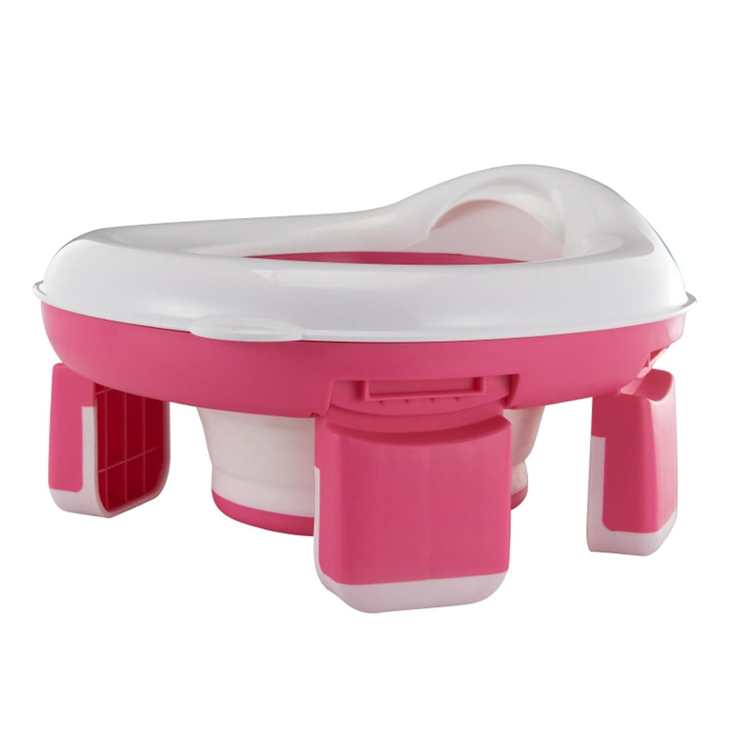 MOTIM Portable Toddler Potty Training Seat, 2-in-1 Kids Travel Car Potty, Travel Toilet with 20 Cleaning Bags, Travel-Friendly Potty Seats for Outdoor, Car & Hotels (Pink)