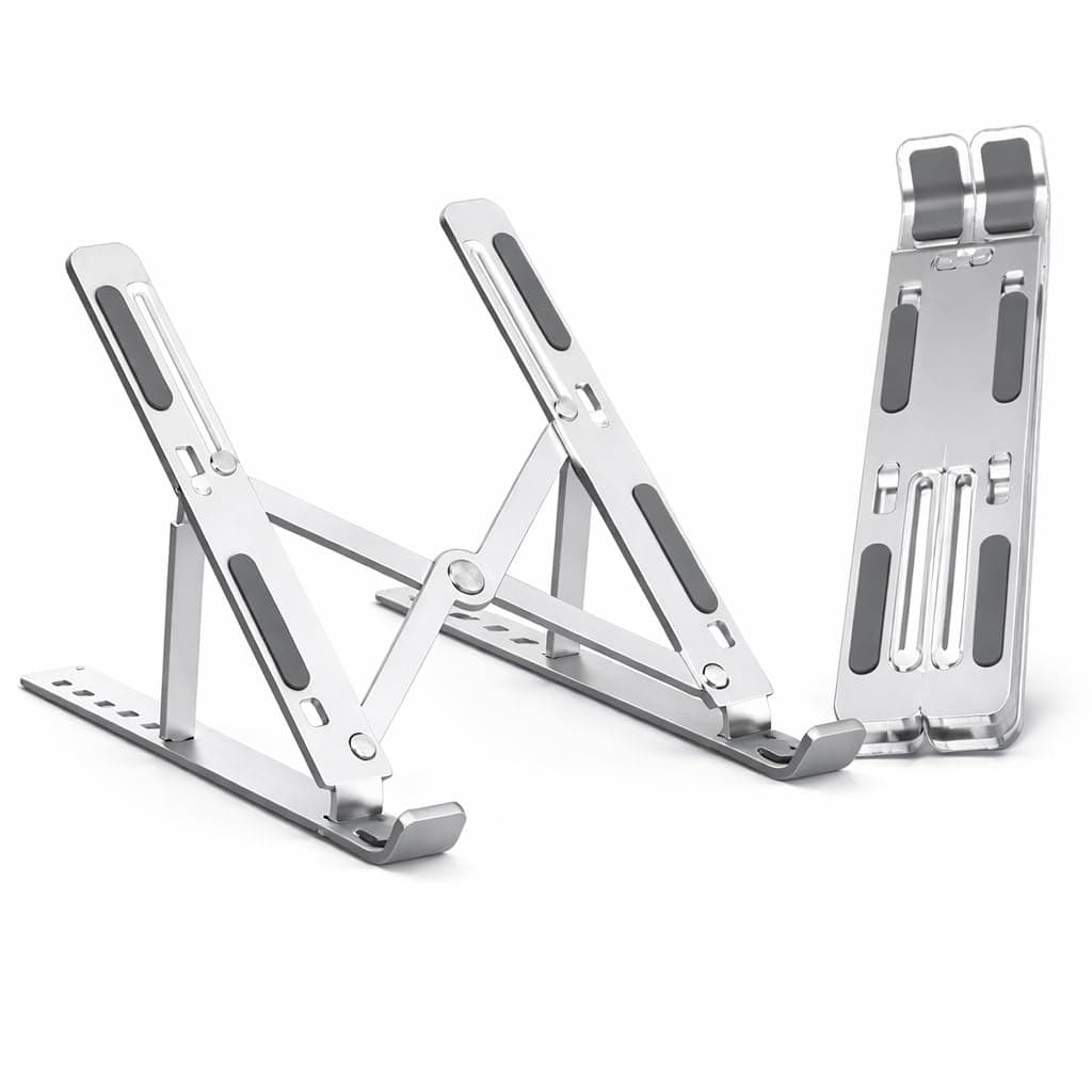 حامل لاب توب قابل للتعديل للمكتب، حامل لابتوب من الالومنيوم بـ6 زوايا، محمول وغير قابل للانزلاق، يناسب ماك بوك اير ونوت بوك وجميع الاجهزة، 13-16 انش، ملحقات مكتب قابلة للطي