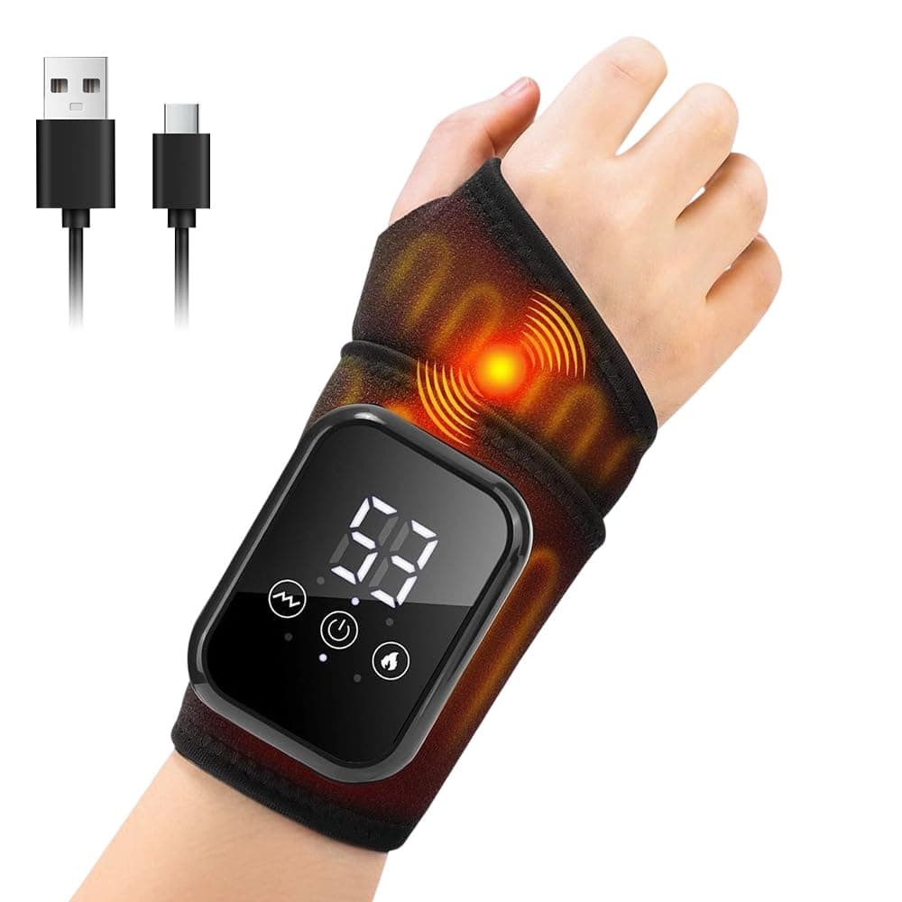 Wireless Hand Massager with Heat Function, 3 Massage Modes & 3 Temperature Levels, Hand Massager for Soothing Relaxation of Wrist, Hand