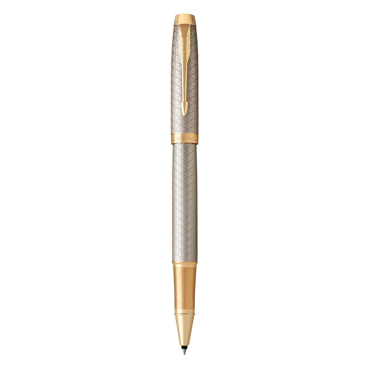 Parker Im Premium Warm Grey Rollerball Pen With Gold Trim| Gift Boxed