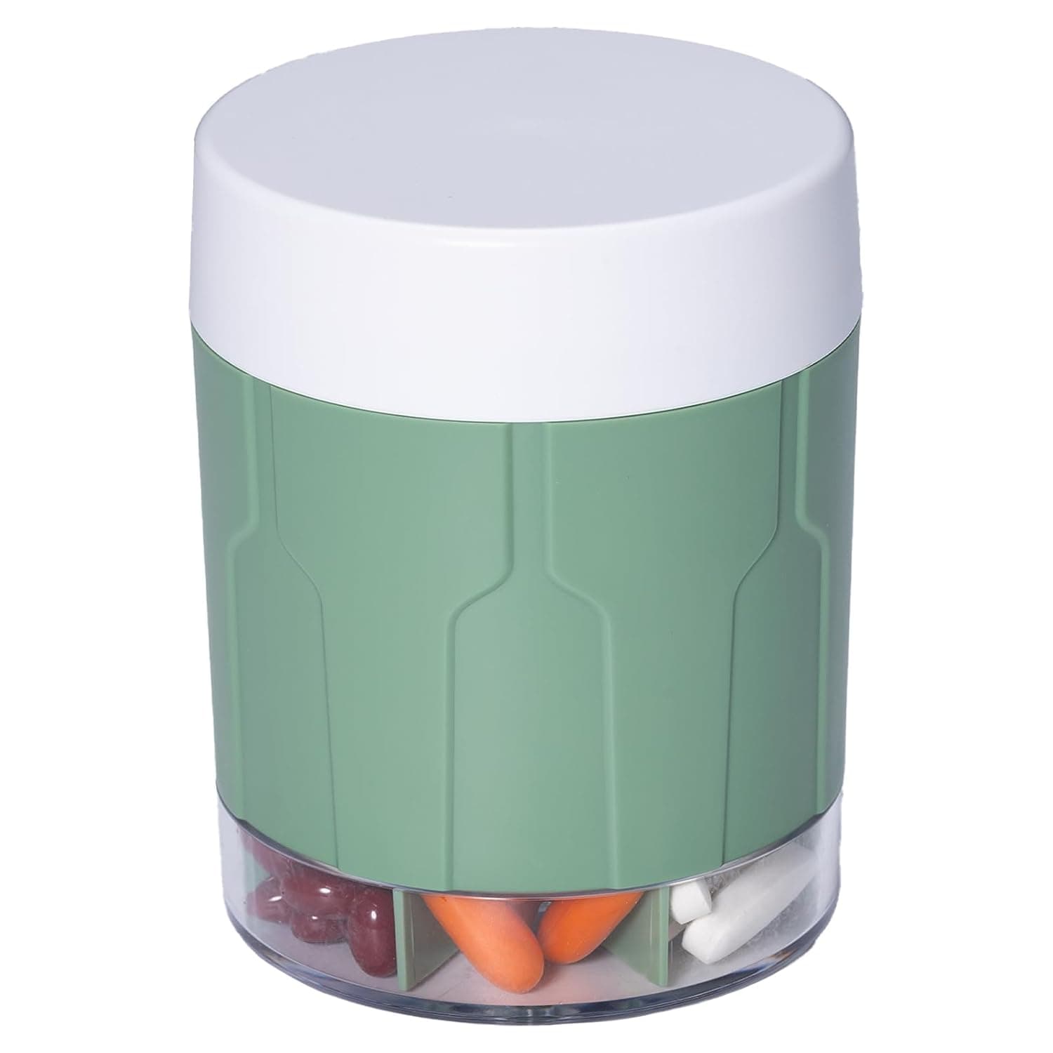 Betife Extra Large Supplement Organizer, Moisture-Proof Jumbo Pill Dispenser with 7 Large Compartments, Pill Boxes and Organizer to Hold Monthly Vitamin or Medication (Olive Green)