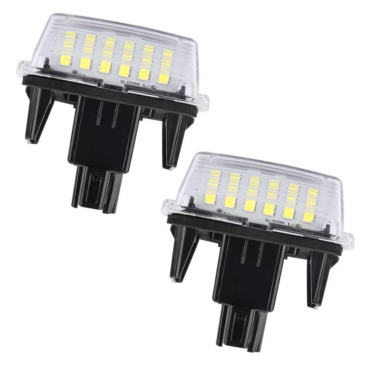 2 PCS Car License Plate Lights, 18 LED High Brightness Non-strobing Bulb Assembly, Anti-vibration Exterior Lighting Accessory, Compatible with Camry Yarisl Ez Vios Levin Corolla (White)