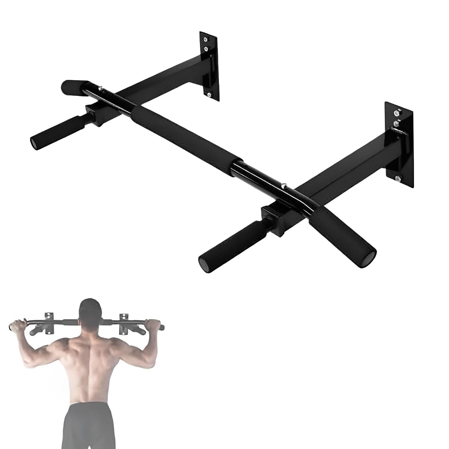 Arabest Pull Up Bar for Doorway, Wall Mounted Pull Up Bar, Fitness Trainer for Pull Ups, Portable Wall Mounted Door Exercise Equipment for Home Fitness, Bearing Capacity 300LB