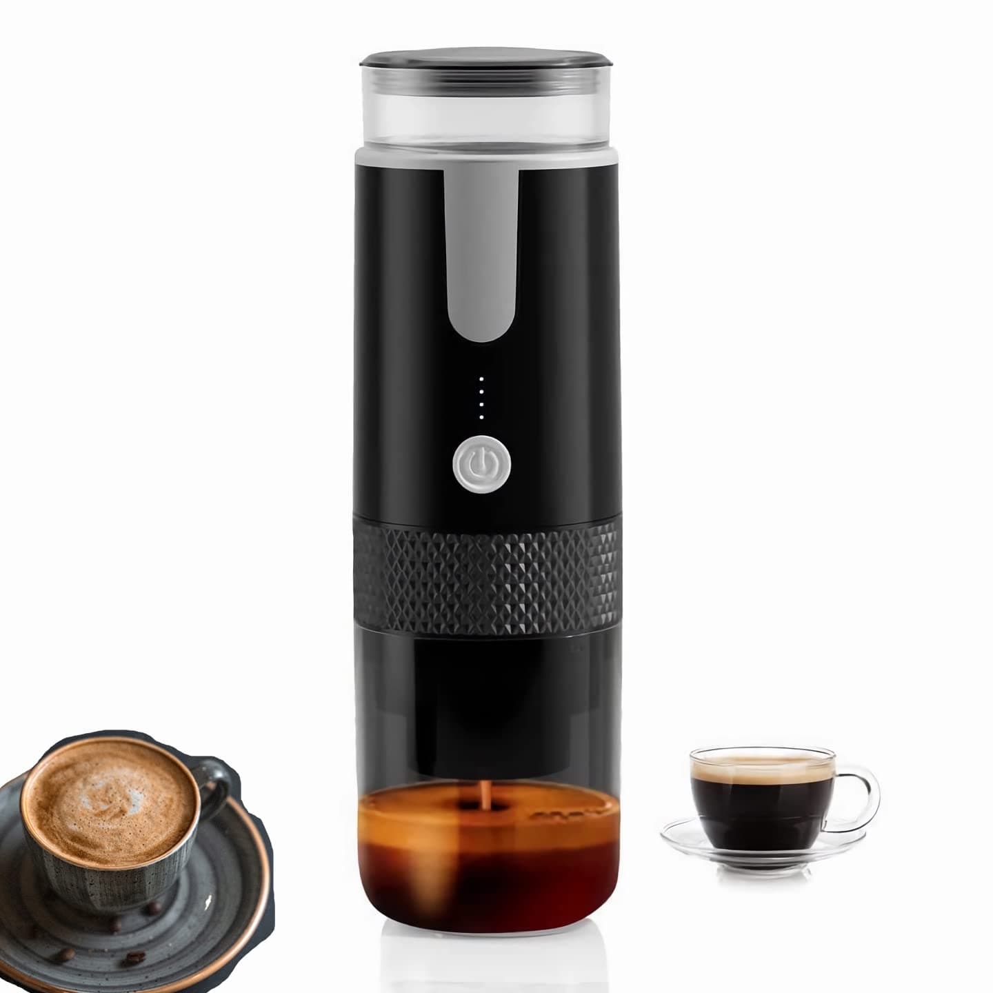 Portable Electronic Coffee Maker, Rechargeable Espresso Machine, Mini Car Coffee Make Using Ground Coffee & Espresso Pods for Travel Camping Office Home