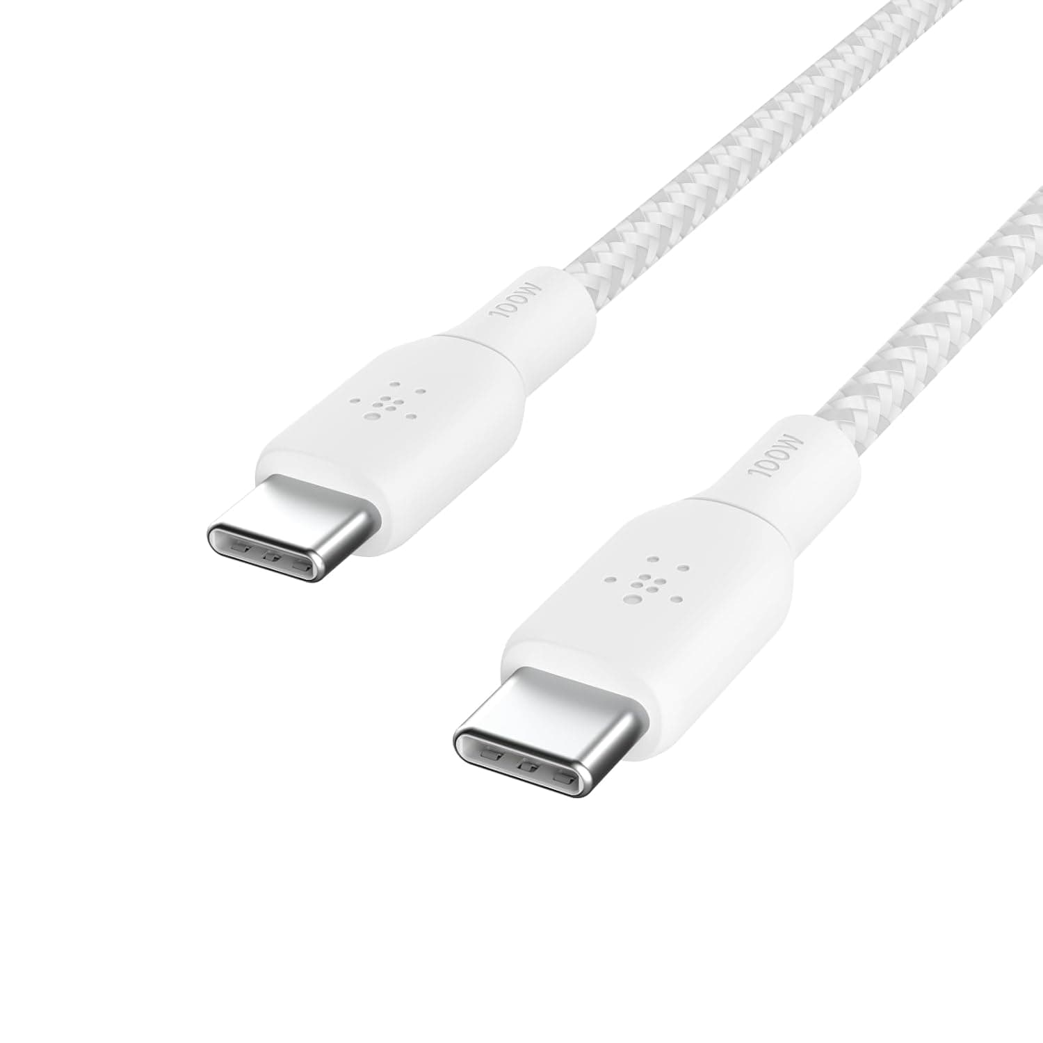 بلكن كيبل USB نوع C الى توصيل طاقة 100 واط معتمد من IF 2.0 مع جزء خارجي النايلون المضفر المزدوج لايباد برو وماك بوك وجالكسي والمزيد 2 متر ابيض لحاسوب شخصي حاسوب محمول محول الشحن
