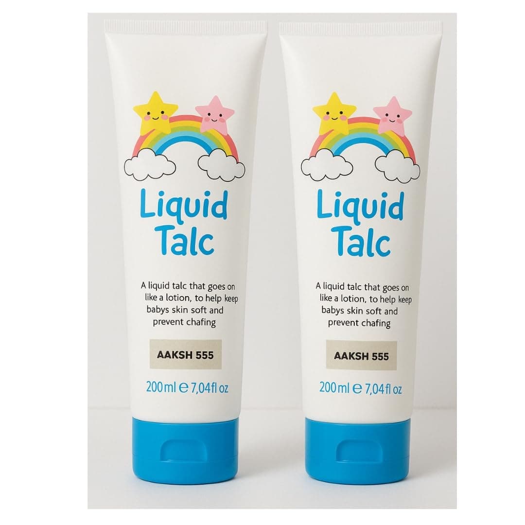 PACK OF 2 Liquid Talc Anti Chafing Baby Cream (200ml Care Pack) Protect Delicate Baby Skin - Keeps Baby Skin Soft and Prevent Chafing/Protects Sensitive Skin[DEVELOPED IN THE UK]