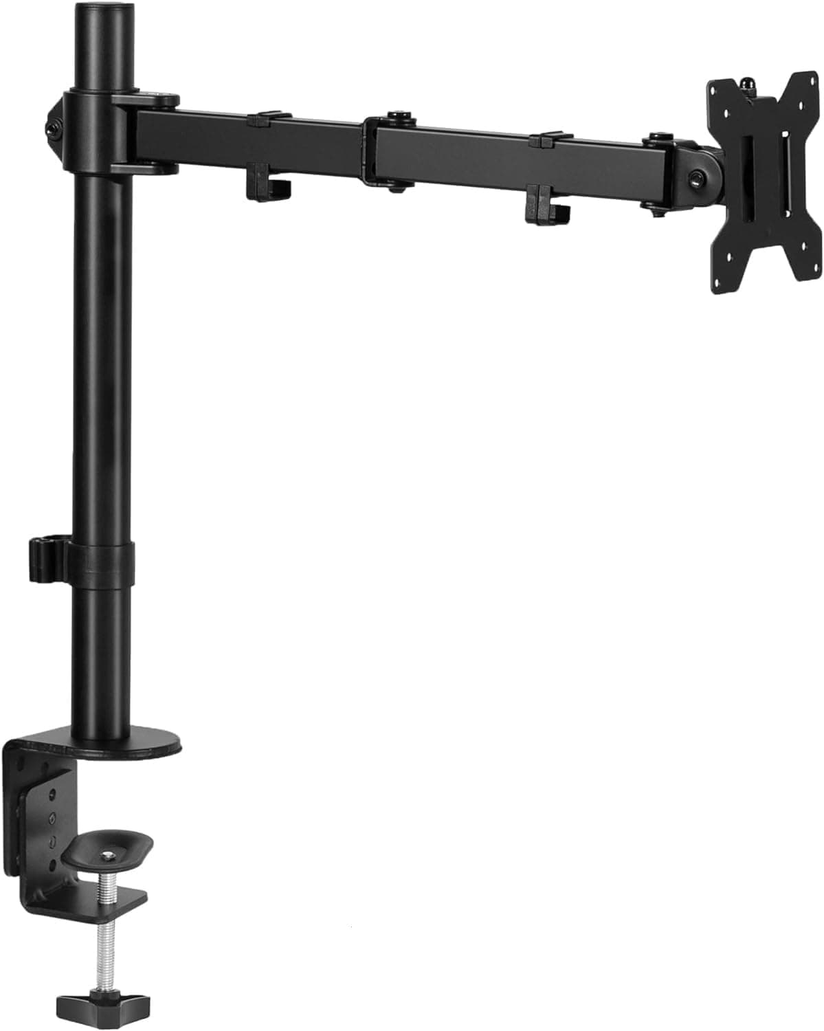 Single Monitor Arm Desk Mount, Holds Screens up to 38 inch Ultrawide, Fully Adjustable Stand with C-Clamp and Grommet Base, VESA 75x75mm or 100x100mm, White, STAND-V001W
