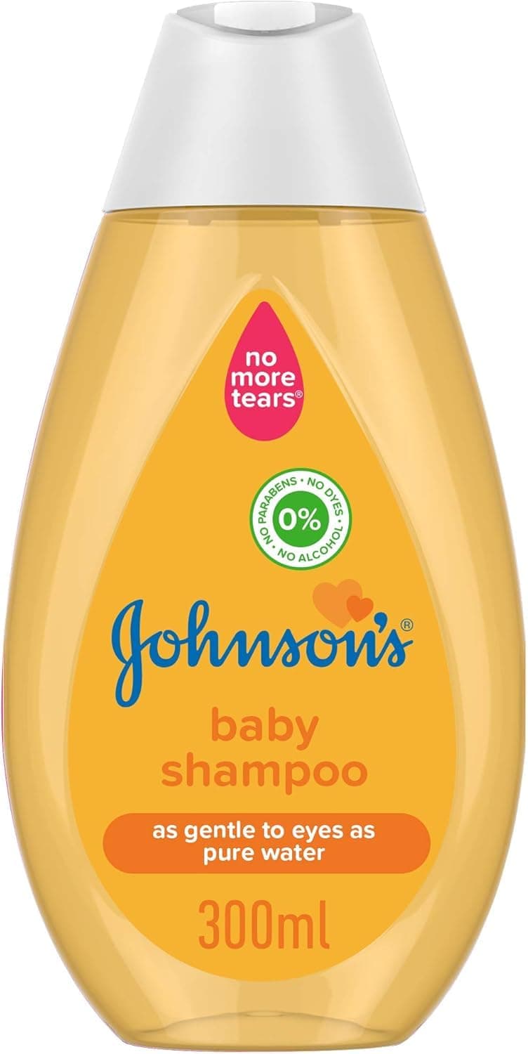 Johnson's Baby Shampoo, As Gentle to Eyes as Pure Water, Sulfate, Dye & Paraben Free, No More Tears Formula, Hypoallergenic, Dermatologically Tested, 300ml