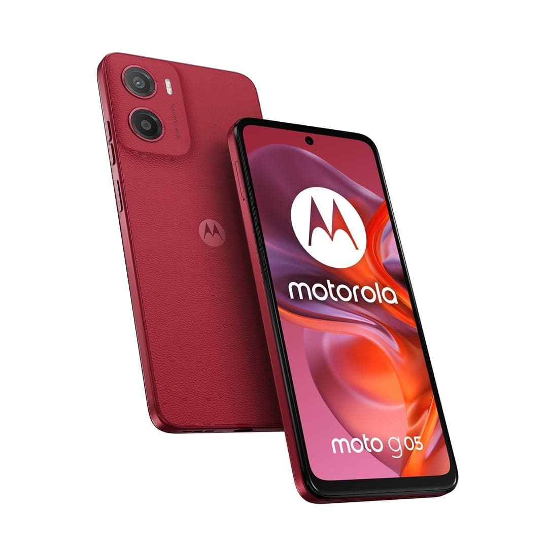 Motorola Moto G05 Dual-SIM 64GB ROM + 4GB RAM (GSM only | No CDMA) Factory Unlocked 4G/LTE Smartphone (Plum Red) - International Version