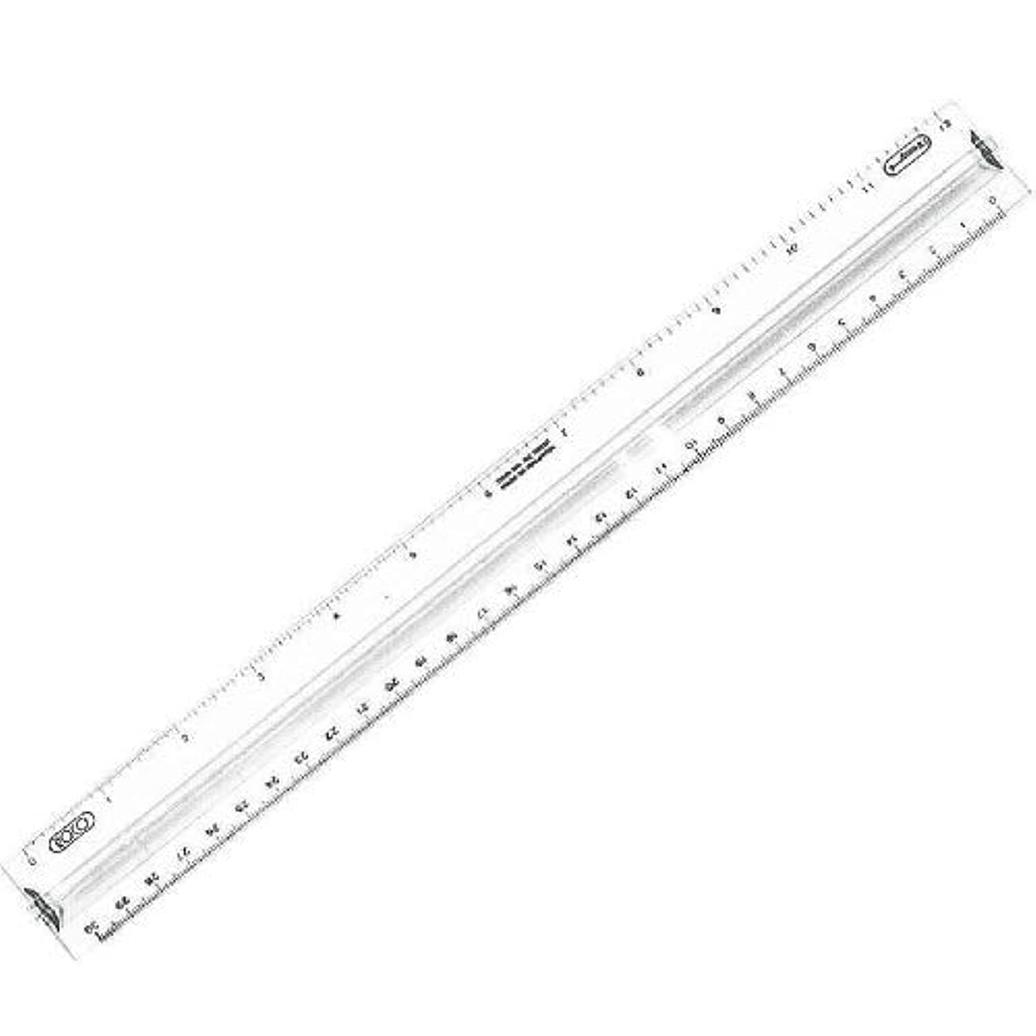 Roco Triangular Plastic Ruler, 30 cm Size, Clear, RQ-10833