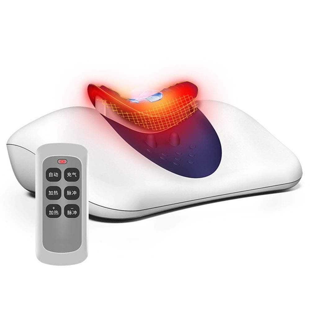 Neck Massage Pillow,Wireless Charging Neck Hot Compress Low-Frequency Pulse Massage Pillow with Heat-Relaxation Gifts for Women/Men/Dad/Mom