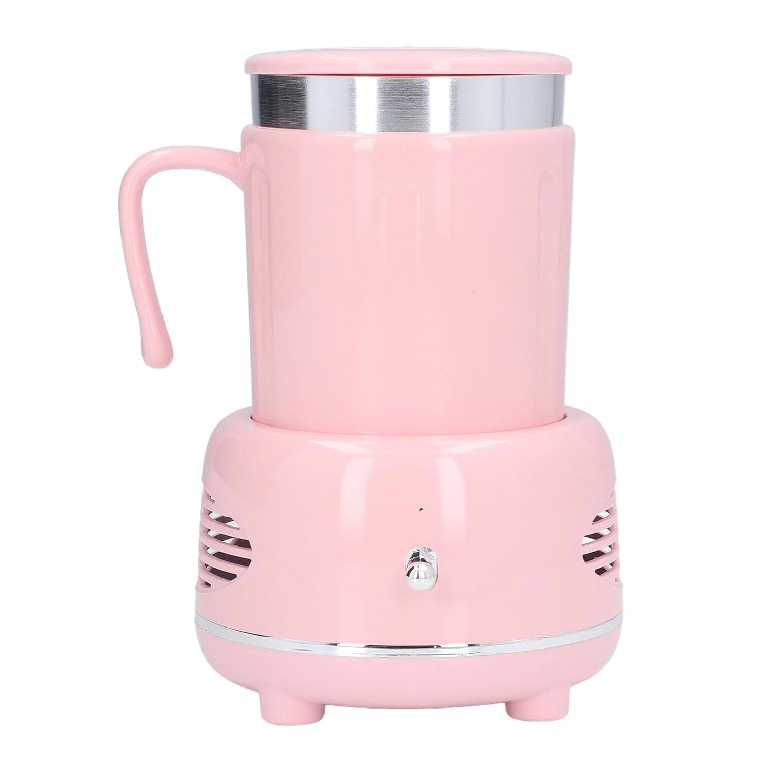 GLOGLOW Electric Cup Cooler Warmer with Fast Cooling Heating Curved Handle Non-slip Pads for Beverage Beer Wine Cans Home Office (Pink)