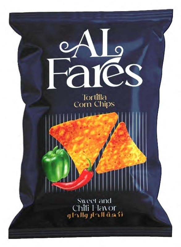Al Fares Sweet and Chili Flavor Tortilla Corn Chips 100 g