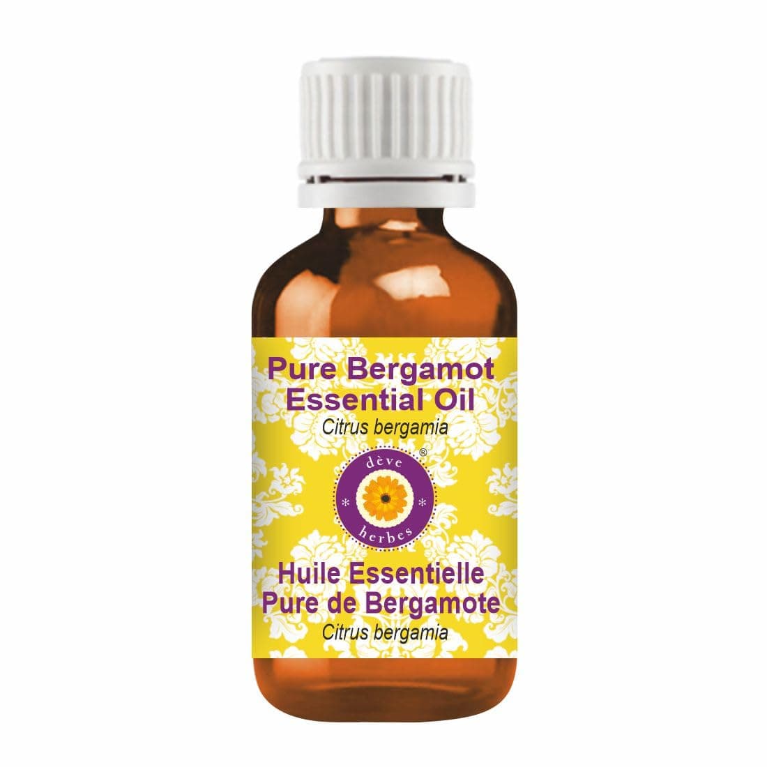 Deve Herbes Pure Bergamot Essential Oil (Citrus bergamia) Steam Distilled 15ml (0.50 oz)