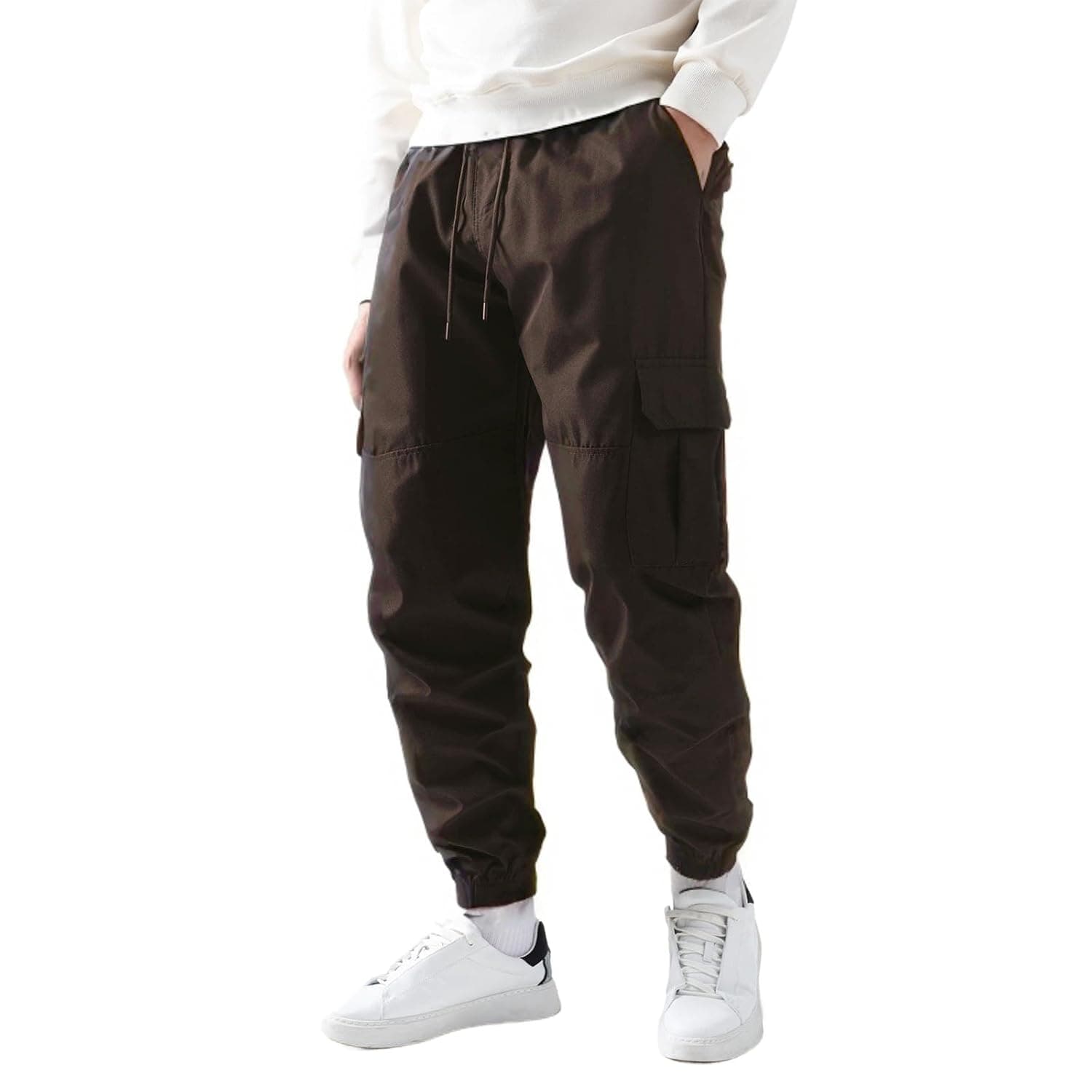 Cargo Pants for Men - Lightweight Quick-Dry Men's Pants with Adjustable Elastic Waistband & Drawstring | Multi-Pocket Men's Activewear Joggers for Gym, Hiking & Casual Wear