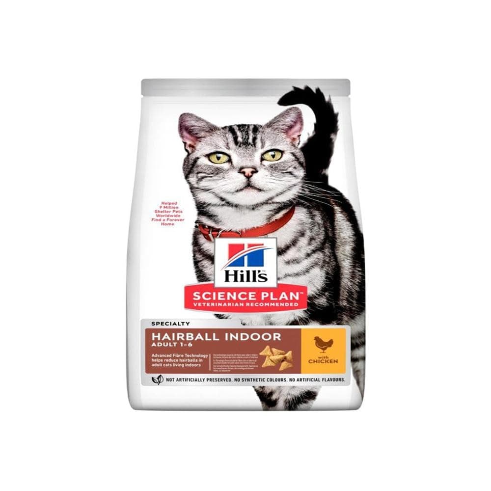 Hill's Science Plan Hairball Indoor Cat Food with Chicken, 1.5 kg