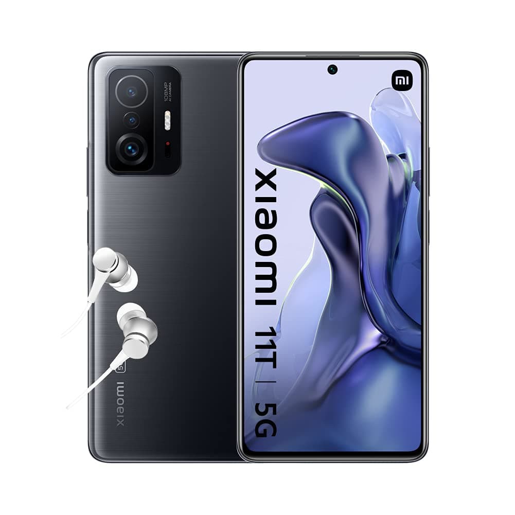 Xiaomi 11T 5G - Smartphone 8+256GB, 6,67” 120Hz AMOLED flat DotDisplay, MediaTek Dimensity 1200-Ultra, 108MP pro-grade camera, 5000mAh, Meteorite Gray (UK Version + 2 Years Warranty)