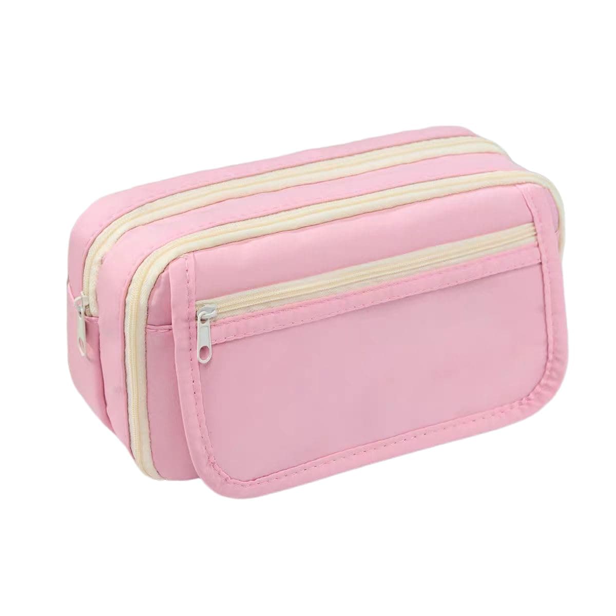 Pencil Case Pen Bag, Muti-Layers Big Capacity Pencil Pouch Pen Organizer Durable Stationery Holder for Marker Organization School Supplies Office Storage Desk Organizing (pink)