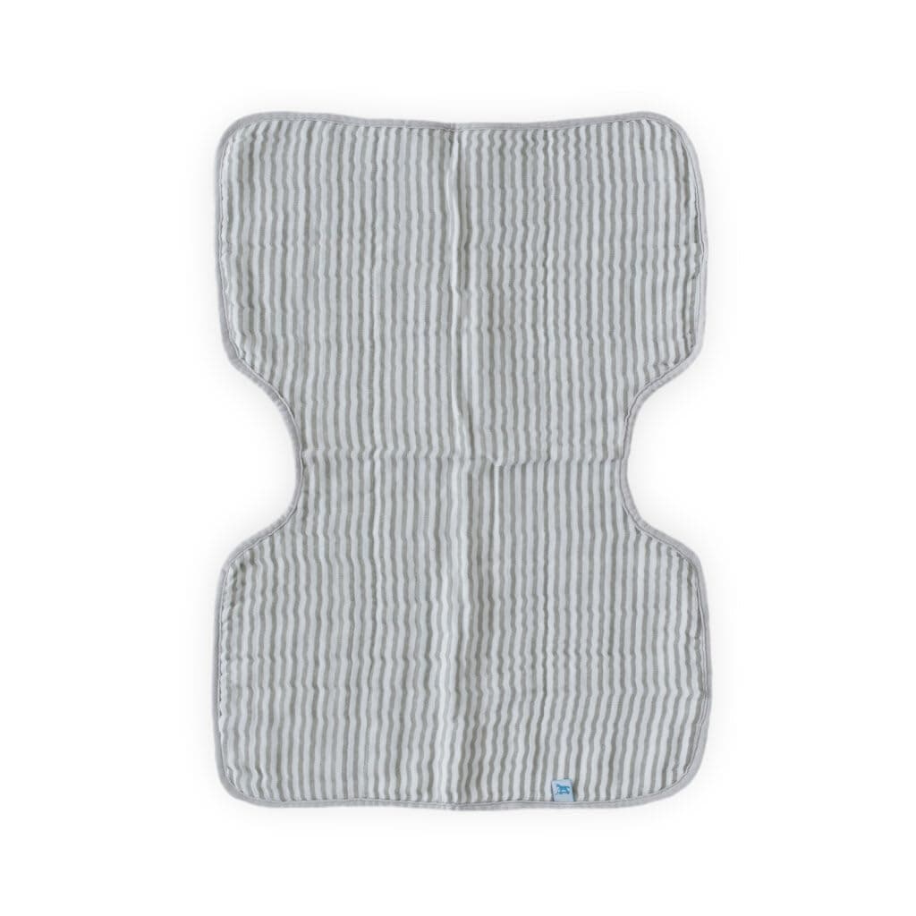Little Unicorn - Cotton Muslin Burp Cloth - Grey Stripe