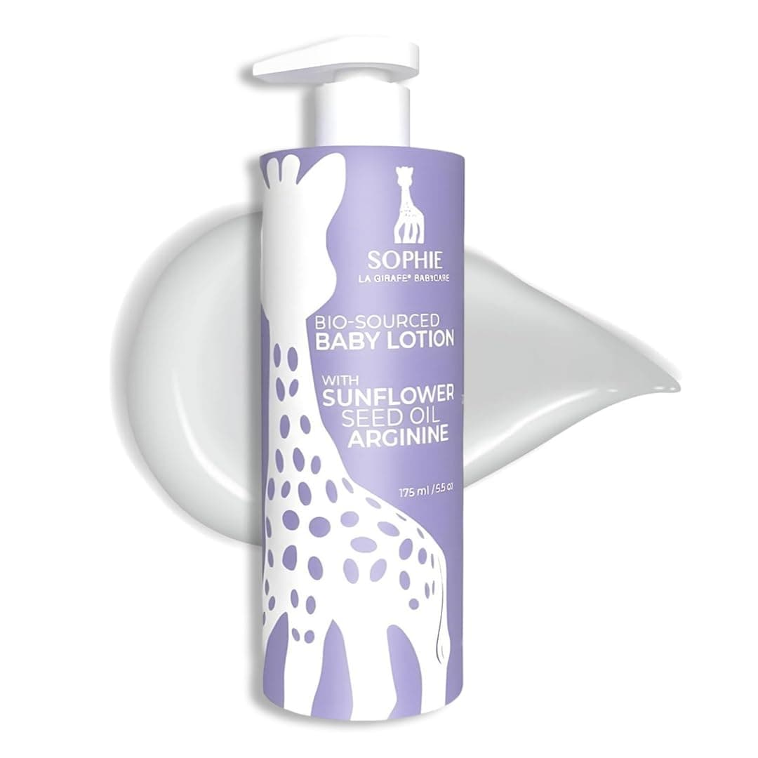 Sophie la Girafe Babycare Bio-Sourced Baby Lotion – Organic & Vegan Moisturizer for Sensitive Skin, Natural Plant-Based Baby Skincare, Newborn Safe Made in USA 150ml