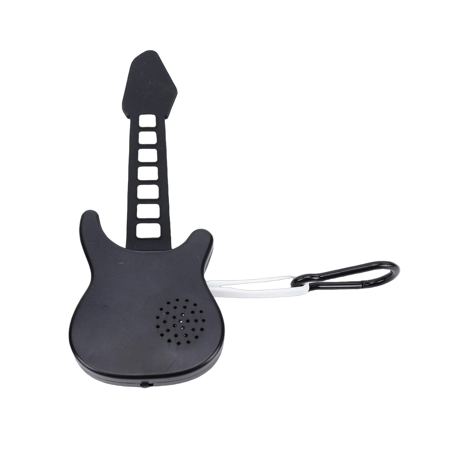 Mini Guitar Finger Piano, Silicone Foldable Playable Keychain with Sound Chip, Built in CR2032 Battery, Portable Practice Musical Instrument for Kids Adults Travel Beginners (Black and