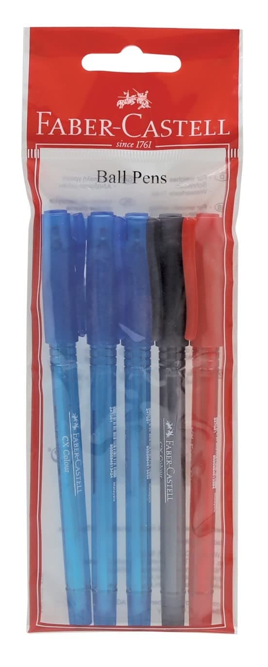 Faber Castell CX Ballpoint Pen 5-Pieces, Multicolor
