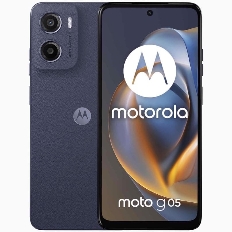 Motorola Moto G05 DUAL-SIM 64GB ROM + 4GB RAM (GSM Only|No CDMA) Factory Unlocked 4G/LTE Smartphone (Denim Blue) - International Version