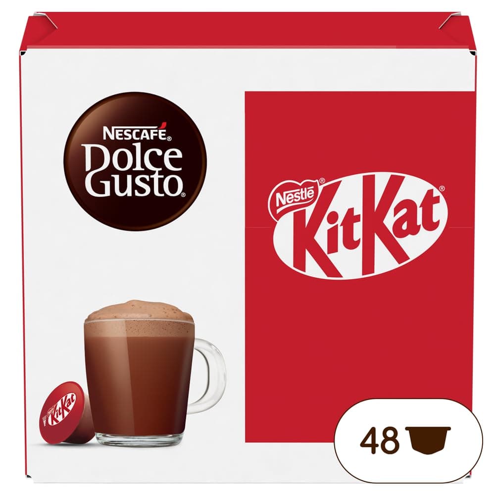 NESCAFÉ DOLCE GUSTO KitKat Cocoa and Wafer Flavour Drink, 48 Compatible Capsules Nescafé Dolce Gusto