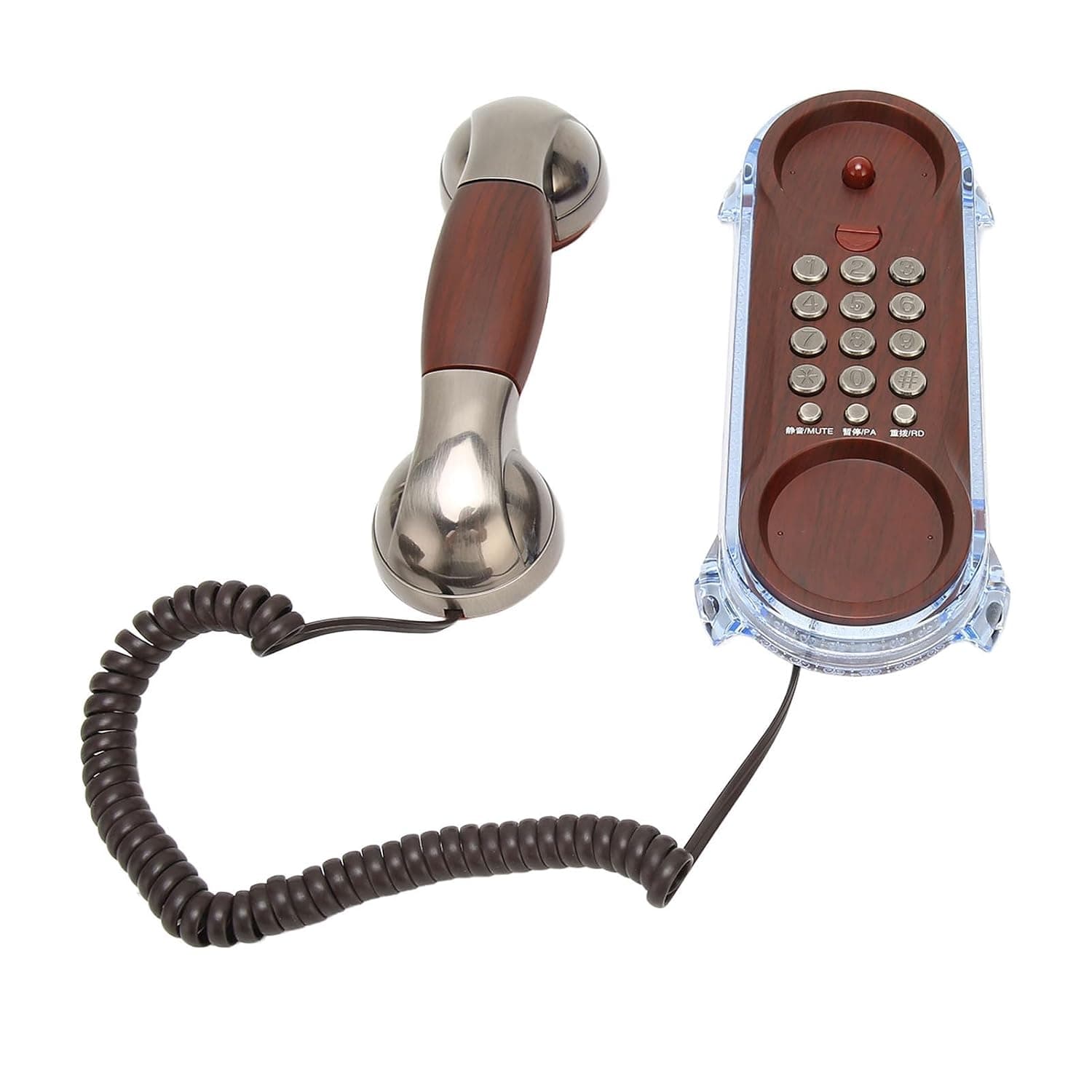 Retro Landline Phone, Adjustable Ring Humanization Design Landline Phone Blue Incoming Flash Durable Plastic for Home for Factory (#1)