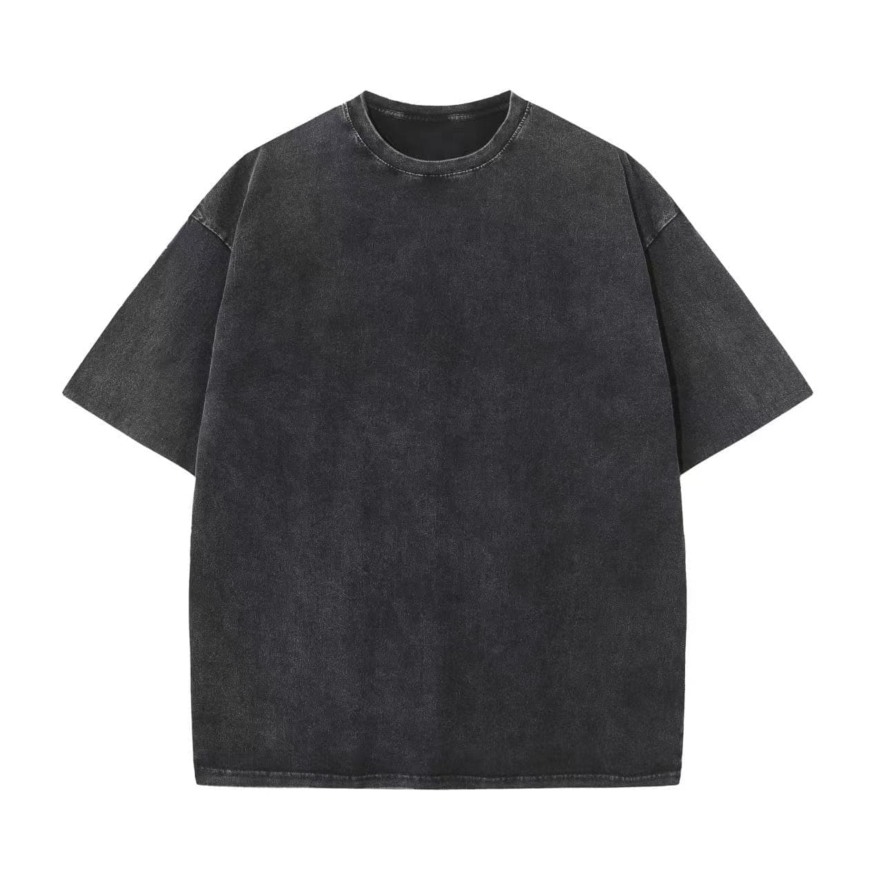 Men's Cotton T-Shirts Oversized Unisex Short Sleeves Casual Loose Wash Solid Basic Tee Tops