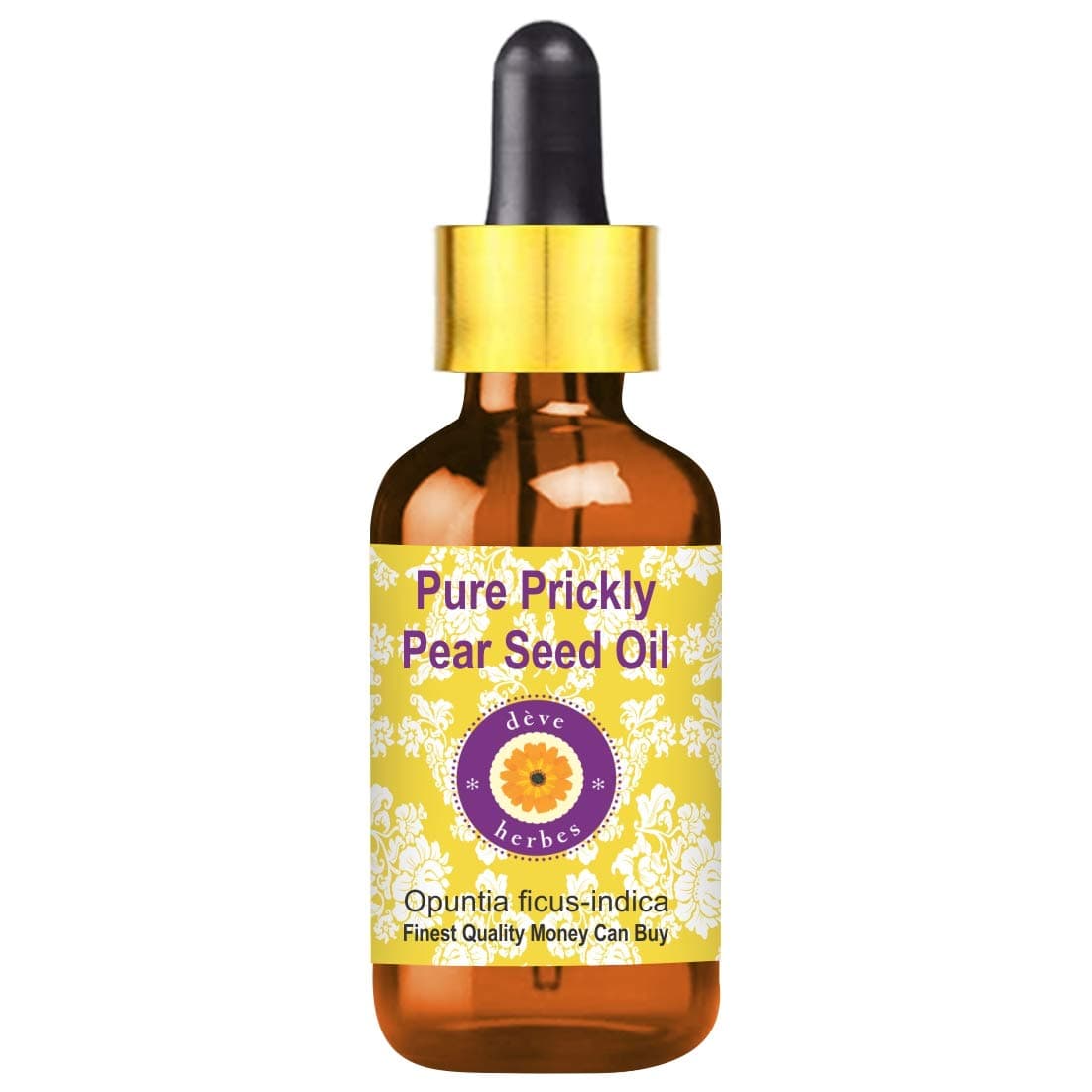 Deve Herbes Pure Prickly Pear Seed Oil(Opuntia ficus-indica) Infused with Glass Dropper 30ml (1 oz)