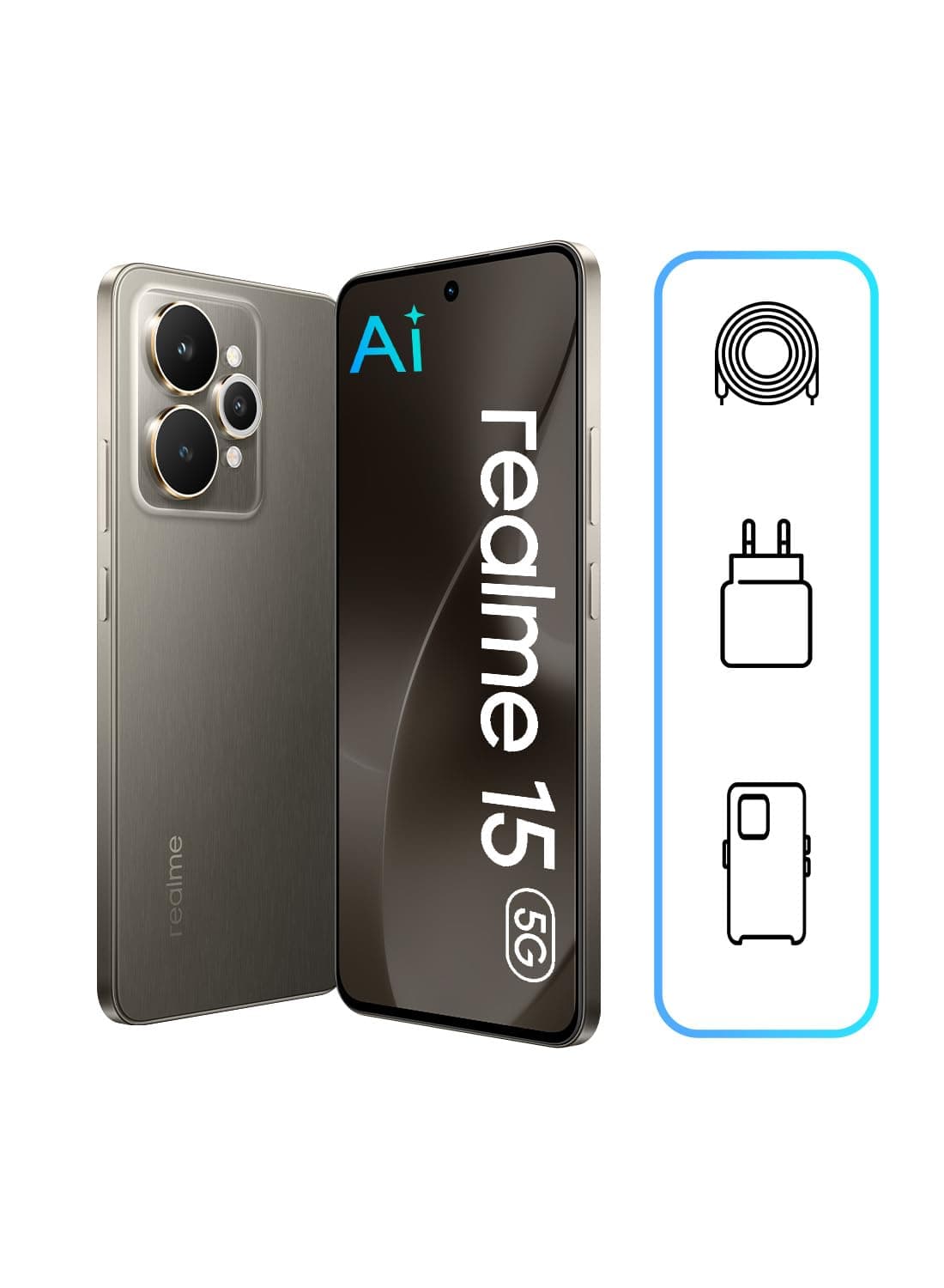 Realme 15 5G Smartphone (12GB RAM, 256GB Storage) | 6.8" 144Hz OLED Display | 50MP OIS Camera | Dimensity 7300+ | 7000mAh Battery | 80W Fast Charging | Android 15 | IP68/IP69 (Suit Titanium)